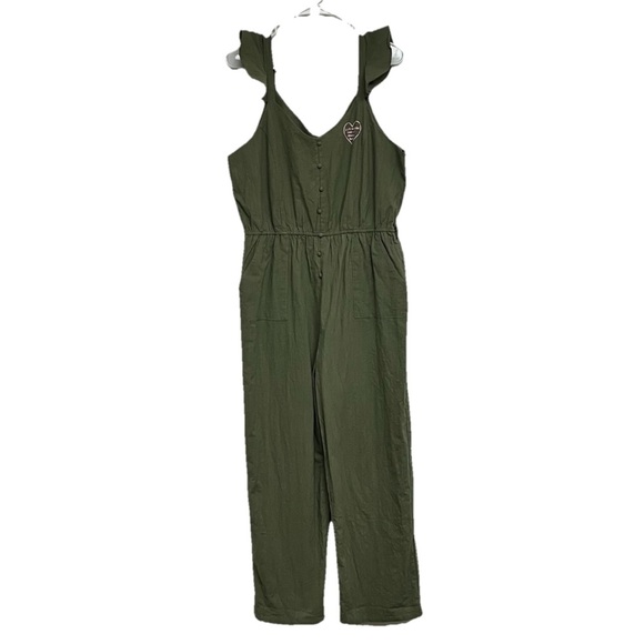 Saturday Morning Pancakes Green Cotton Jumpsuit L Ain’t Nothin But A G Thang - Picture 1 of 8